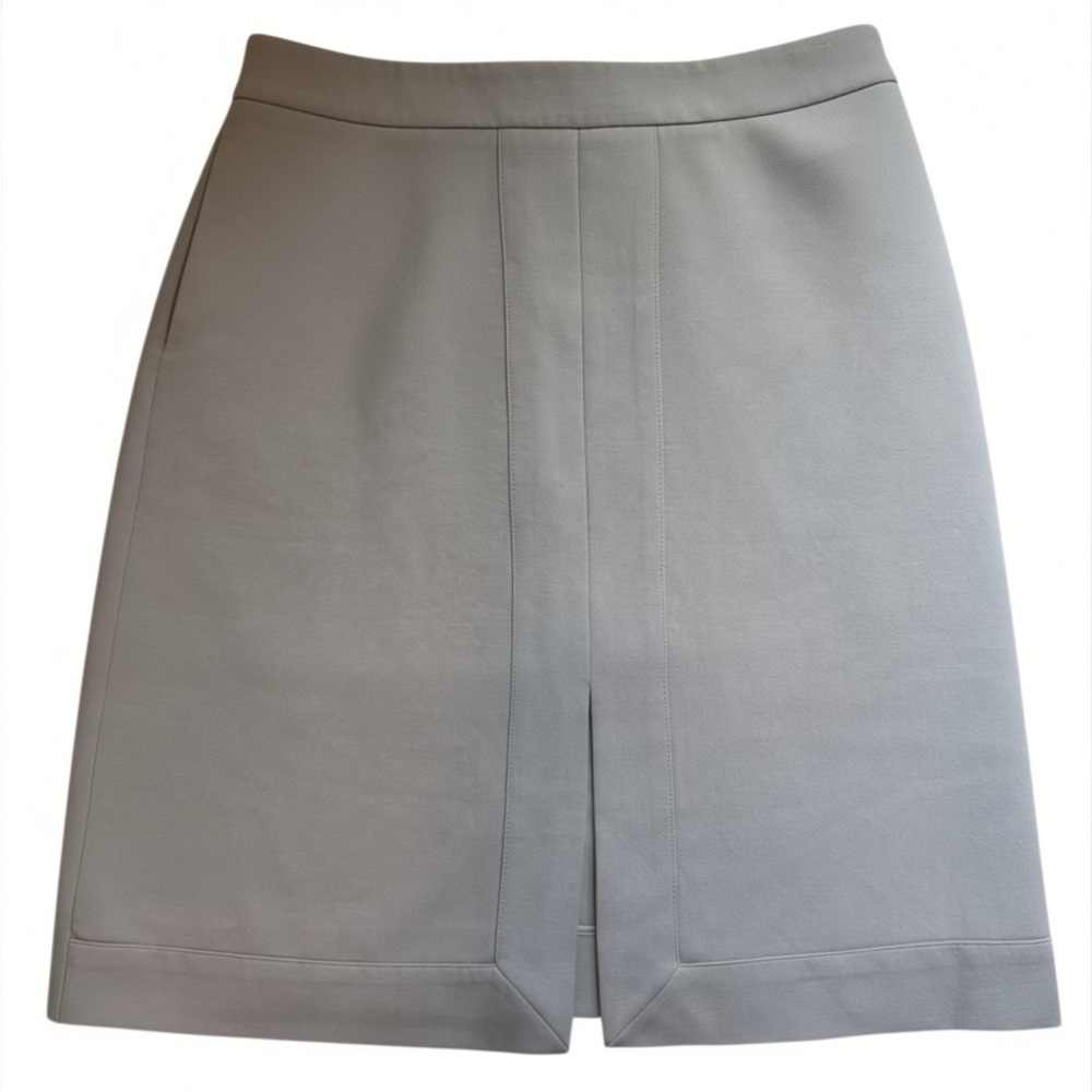 BODEN Front Slit Beige Tan Aline Skirt WG653 US 6P Zip Preppy Y2K Vtg Soft Twee